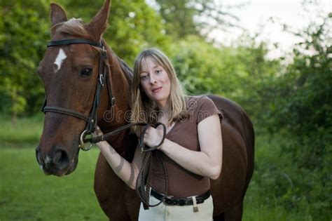 Woman Having A Quiet Moment With Her Horse Stock Image Image Of Long