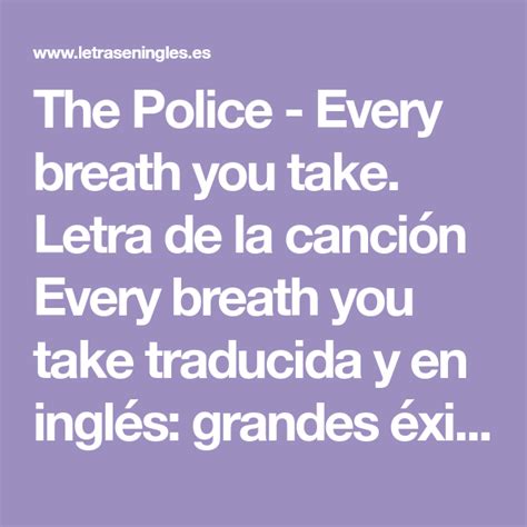 The Police Every Breath You Take Letra De La Canción Every Breath You Take Canciones En
