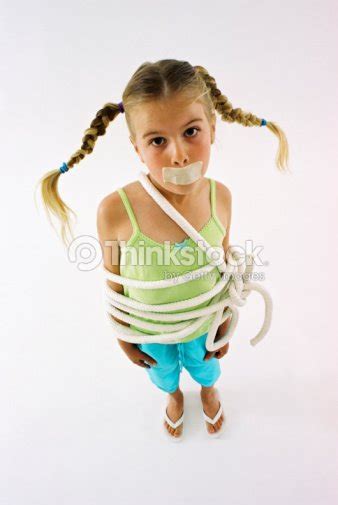 Tied Up Girl Foto Stock Thinkstock
