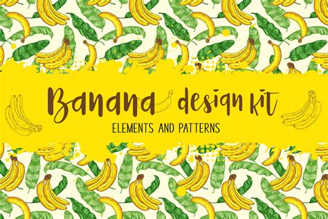Banana Design Kit Pre Designed Illustrator Graphics Creative Market