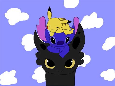 Dessin Kawaii Pikachu Et Stitch  Pikachu and stitch  Dessin pikachu