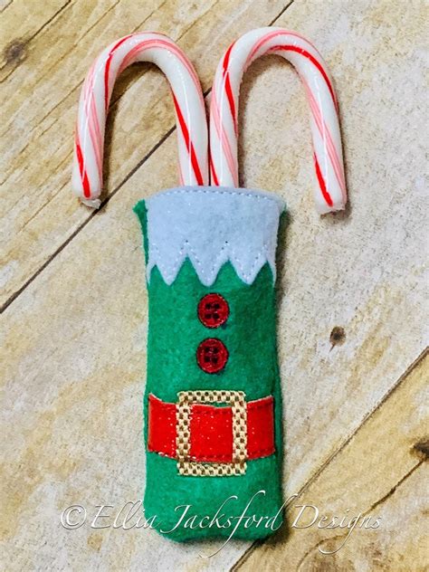 Ith Christmas Candy Cane Holders Embroidery File 2 Designs Etsy