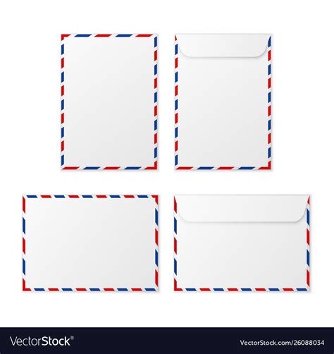 Envelope A4 Paper White Blank Letter Envelopes Vector Image