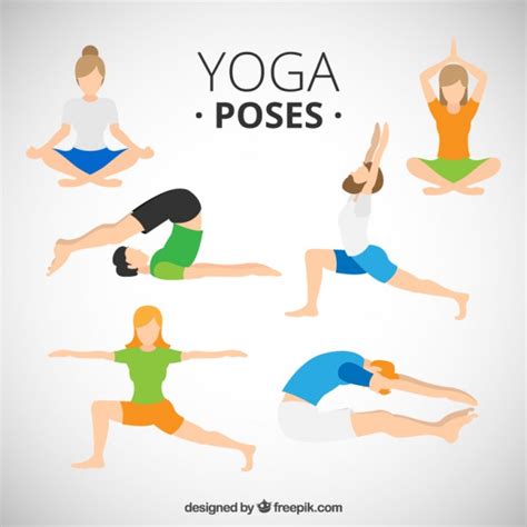 People Doing Yoga Poses Free Vector
