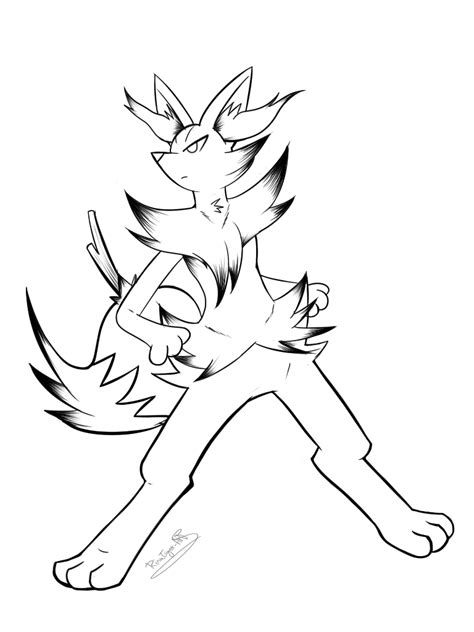 Braixen-lineart by RinaTiger-Art on DeviantArt
