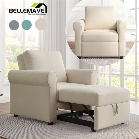 Bellemave Convertible Sleeper Chair Bed 3 In 1 Multi Functiona Linen