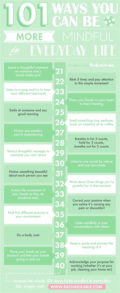 101 Ways You Can Be More Mindful In Everyday Life With Images