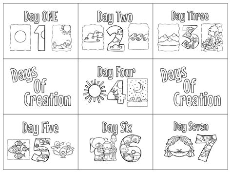 Days Of Creation Coloring Page Free Printable