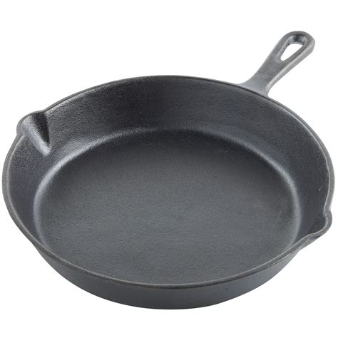 VonShef Black Pre Seasoned Cast Iron Skillet Pan Frying Pan 25cm EBay