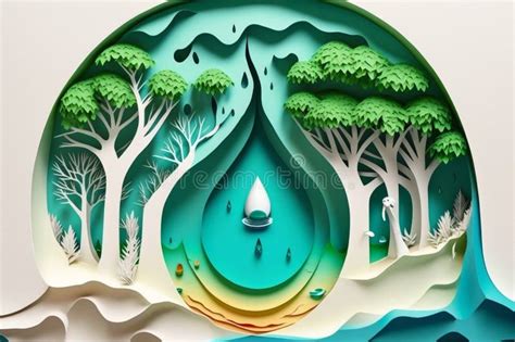 Paper Art Ecology And World Water Day Saving Water And World Environment Day Environmental