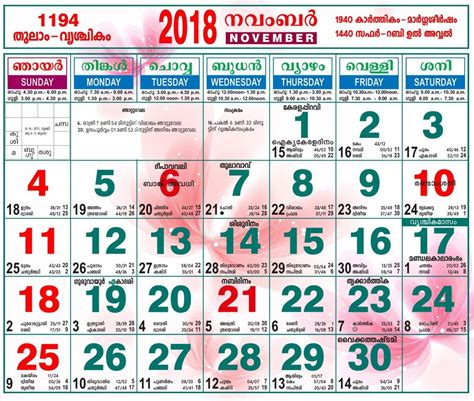 Janmabhumi Malayalam Calendar 2019 Manualopec