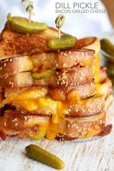 Slice the pickle spears to your preferred thickness. Dill Pickle Bacon Grilled Cheese - Spend With Pennies