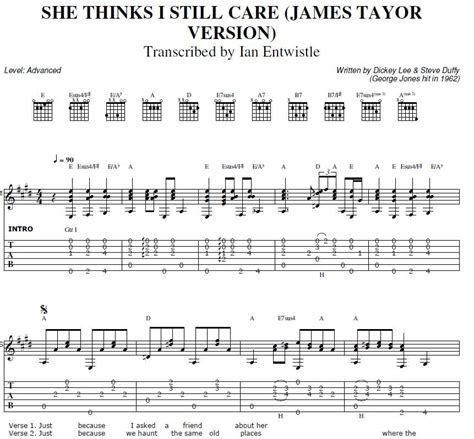She Thinks I Still Care Guitar Tab The Songs Of James Taylor
