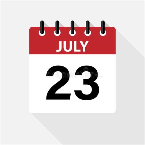 July Vector Flat Daily Calendar Icon Date And Time Day Month