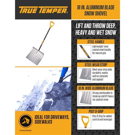 Ames True Temper 18 In Aluminum Snow Shovel With 36 In Steel Handle In
