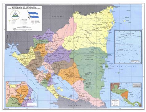 Nikaragua Peta Geografis Nikaragua Geografia Total