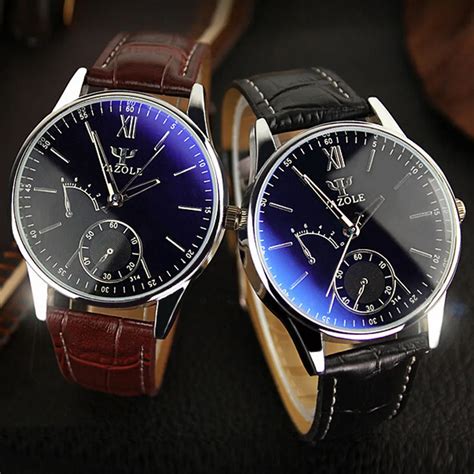 2016new Fashion Casual Mens Watches Top Brand Luxury Yazole Business Watch Men Leather Quartz