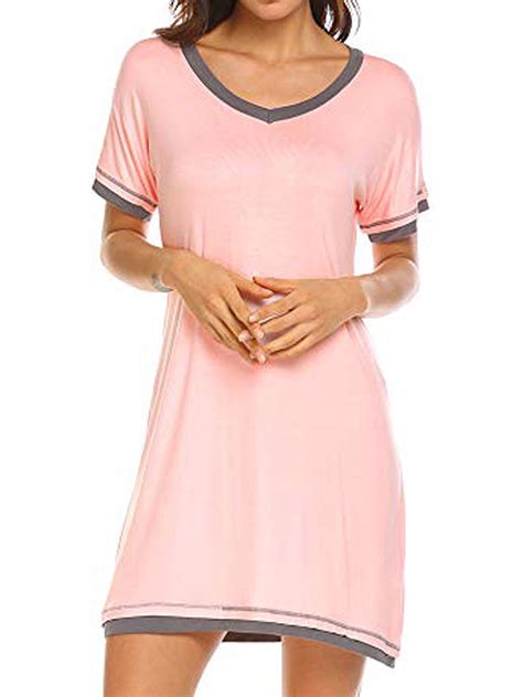 short sleeve casual sleepwear pajamas nightgowns nightdress for women ladies cotton nightgowns