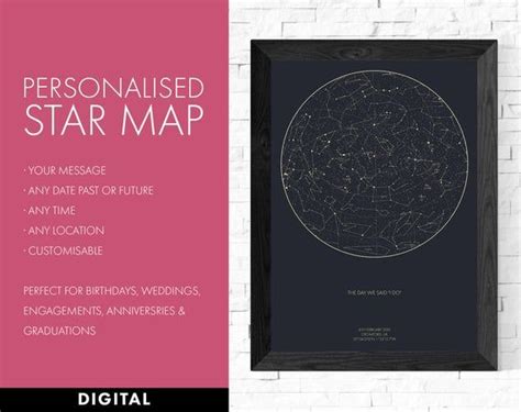 Star Map Digital File Night Sky Custom Star Map Star Chart Etsy