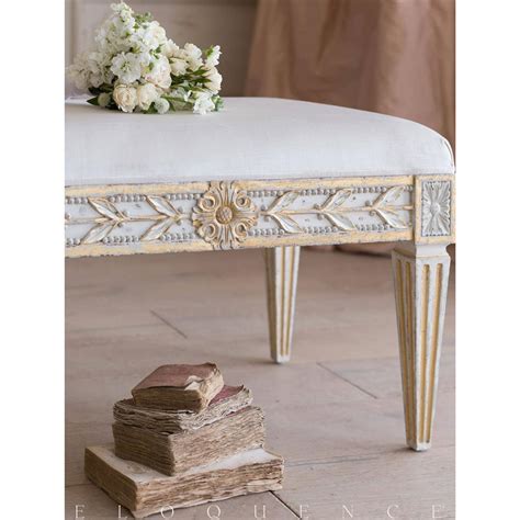 Eloquence French Country Queen Anais Antique White Gold Velvet Acacia