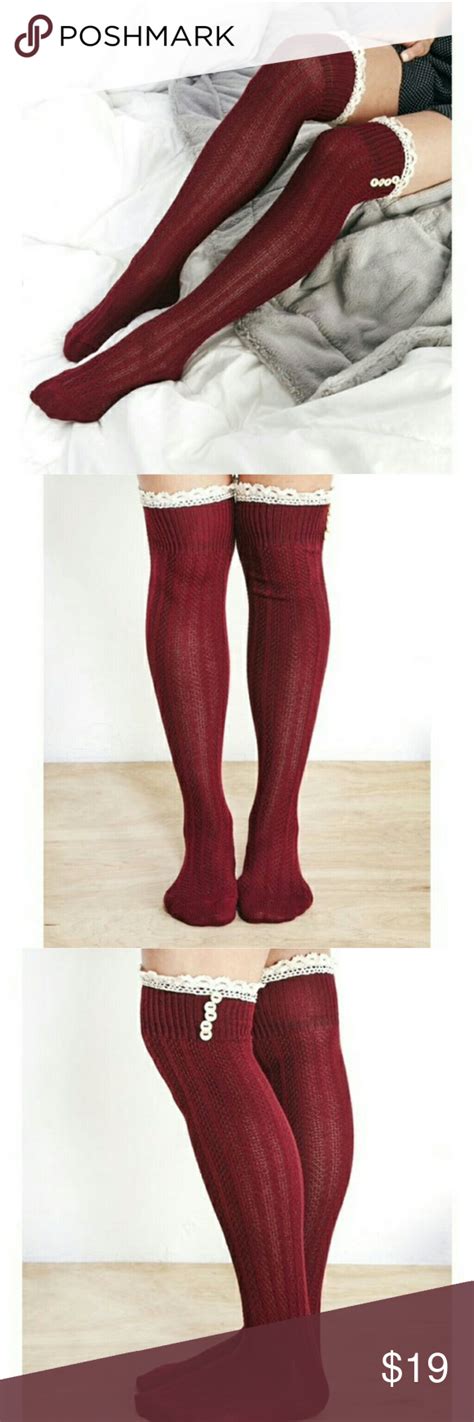 nwt cable knit over the knee socks w ruffle trim over the knee socks over the knee clothes