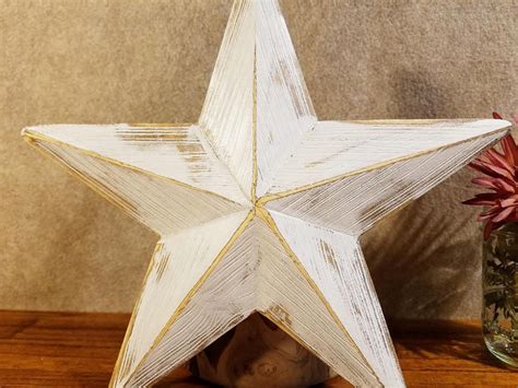 Wood Star 12 Inch Beveled Medium Blue Wooden Star Painted Etsy