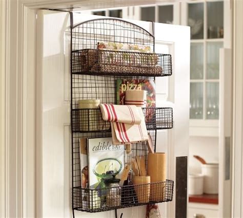 Stitch around the entire rectangle, leaving. Behind the Door Wire Storage - Eclectic - Pantry And ...