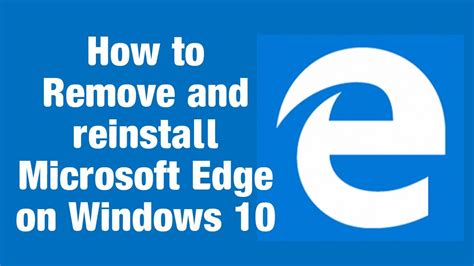How To Reinstall Reset Microsoft Edge Browser Bluelighttech Youtube