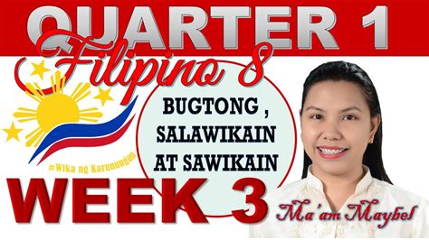 Quarter 1 Filipino 8 Week 3 Bugtong Salawikain At Sawikain