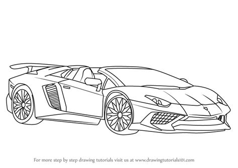 Step By Step How To Draw Lamborghini Aventador Lp750 4 Sv Roadster