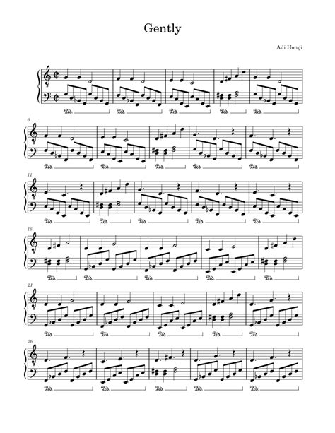 Gently Sheet Music For Piano Solo