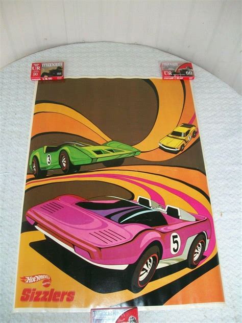 1970 mattel ~ hot wheels sizzlers poster ~ 21 x 29 ~ original 1970 poster 3378156017