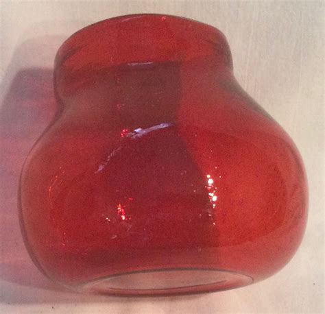 Ruby Red Vase Blenko Blown Glass Bulbous Pear Shape Air Etsy