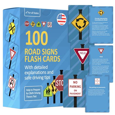 100 Most Popular Road Signs Flash Cards With Detailed Explanations And