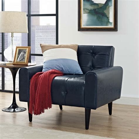 Get the best deal for blue leather chairs from the largest online selection at ebay.com. Delve Faux Leather Accent Chair - Button Tufted, Blue ...
