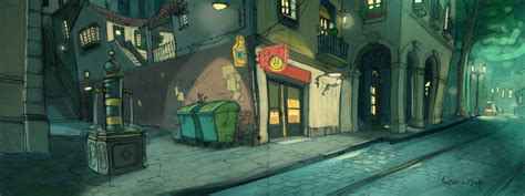 Cartoon Dark Alleyway Game Background Art Animation Background