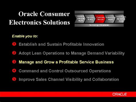 Oracle Industry Solutions Consumer Electronics Name Title Information