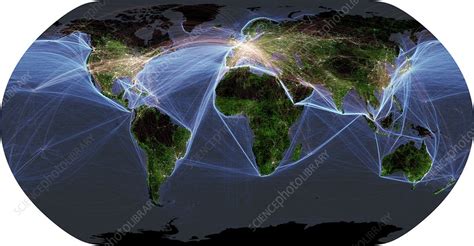 Global Transportation Map Stock Image C0112388 Science Photo Library