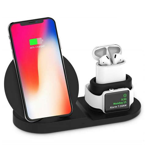 3 In1 Fast Charger Qi Wireless Charging Station For Apple Watch Iphone 11 Se X 8 3 In 1