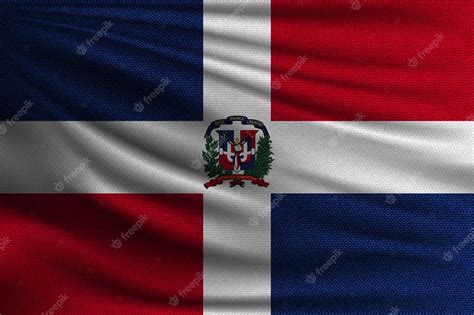 La Bandera Nacional De Dominicana Vector Premium