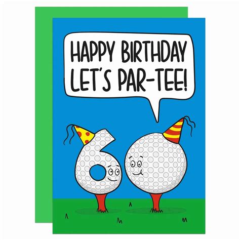 Funny 60th Birthday Card A6 Golf Birthday Card