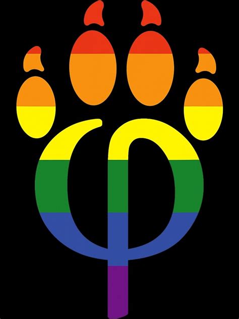 Gay Furry Pride Fandom Paw Phipaw Lgbt Rainbow Furries Metal Print