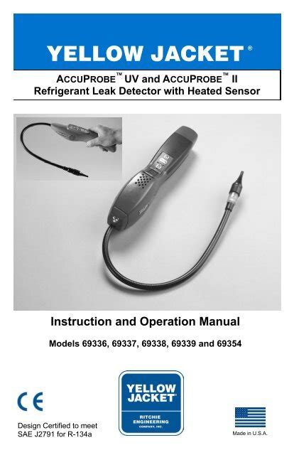 Yellow Jacket 69336 Accuprobe Uv Leak Detector Users Manual