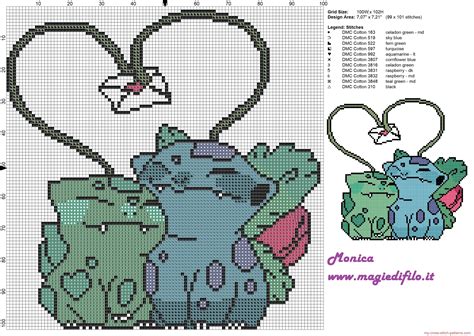 Bulbasaur And Ivysaur Pokémon Lovers Cross Stitch Pattern Free Cross Stitch Patterns Simple
