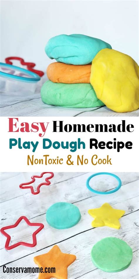 Conservamom Easy Homemade Play Dough Recipe Non Toxic No Cook