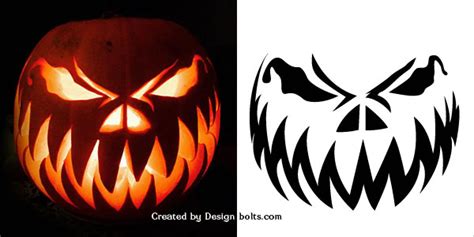 10 Free Halloween Scary Pumpkin Carving Stencils Patterns