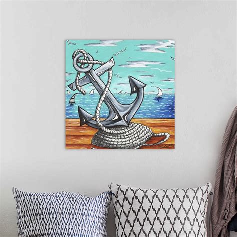 Anchors Away Contemporary Nautical Anchor Art Wall Art Canvas Prints