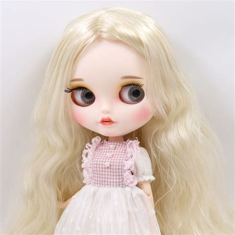 12 Factory Blythe 16 Bjd Long Blonde Hair Custom Doll Carved Lips