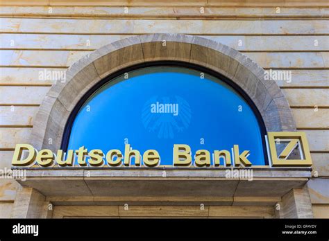 Deutsche Bank Logo And Corporate Name At Rossmarkt In The Financial