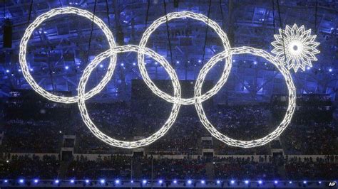 Sochi Olympics Ring Malfunctions At Opening Ceremony Bbc News
